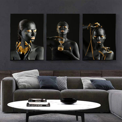 African Art Woman Oil Painting Canvas - Minimalist Nordic