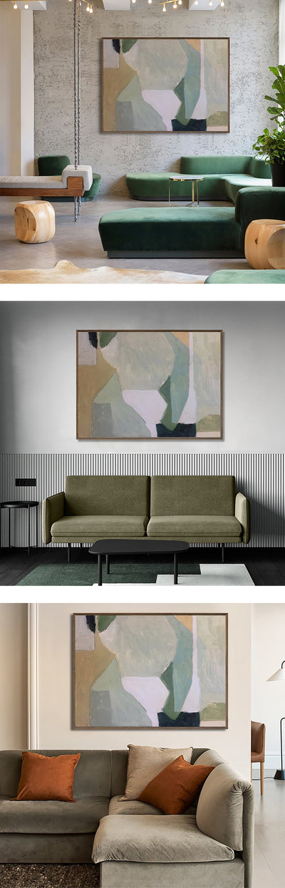 Handmade Abstract Painting On Canvas Wall Painting Modern Art Minimalist Painting Green Art Nordic American Style Home Decor