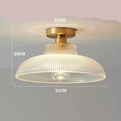 Japanese brass semicircular glass chandelier Nordic simple bed and bed bedroom hallway balcony bar dining room light - Minimalist Nordic