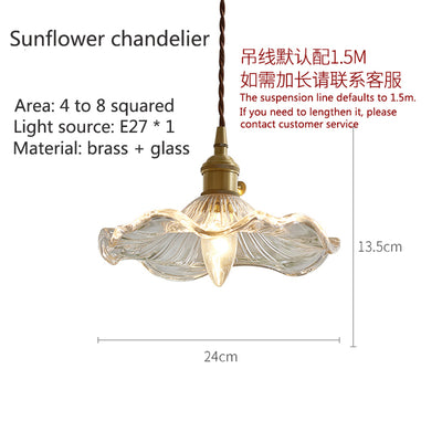 Nordic new Japanese vintage brass INS chandelier simple creative glass dining room bar dining hall corridor bedside lamp - Minimalist Nordic