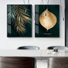 Abstract Golden Plant Leaves Picture Canvas Printing Art - Minimalist Nordic
