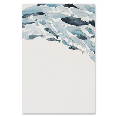 Nordic Simple Abstract Fish Group Canvas Poster - Minimalist Nordic