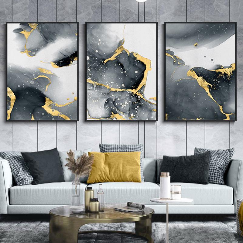 Gold Marble Canvas Wall Art Prints