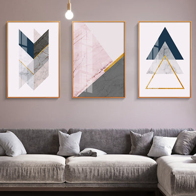 Abstract Geometry Blending Canvas Painting Poster - Minimalist Nordic