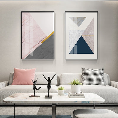 Abstract Geometry Blending Canvas Painting Poster - Minimalist Nordic