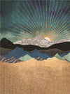 Modern Mountain Sunrise Canvas Painting - Minimalist Nordic
