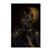 Black and Gold Nude African Woman Scandinavian Wall Art - Minimalist Nordic