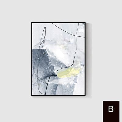 Morden Abstract Light Blue Marble Canvas Prints For Home Decor - Minimalist Nordic