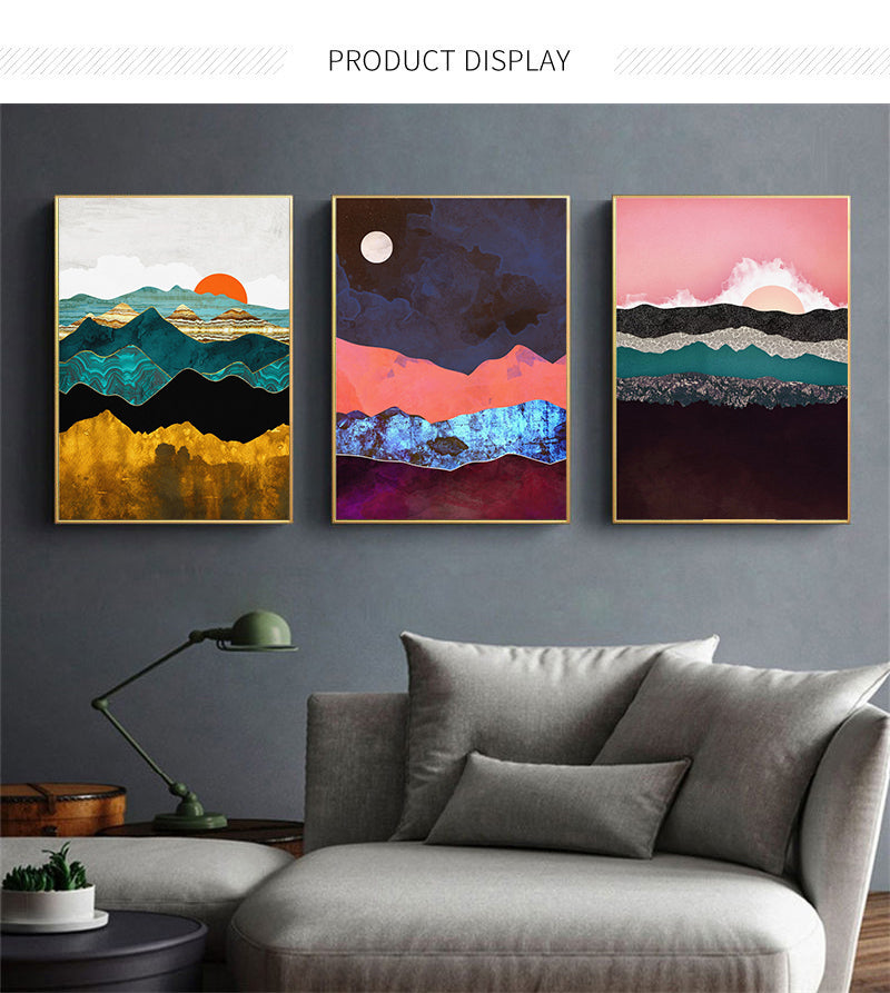 Buy Canvas Wall Painting Art Abstract Geometric ain Landscape Wall