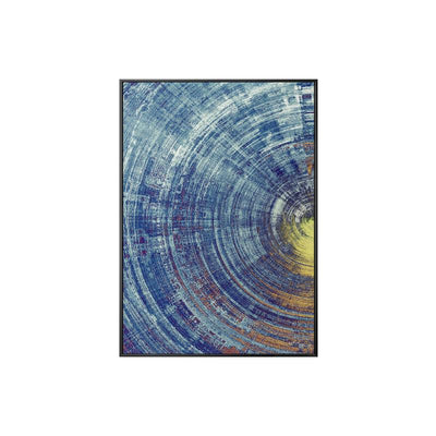 Modern Abstract Blue And Yellow Circles Pattern Canvas  Prints Wall Art  For Home Decor - Minimalist Nordic