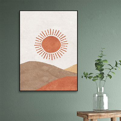 Sun And Moon Scene Boho Cactus Wall Art Picture - Minimalist Nordic