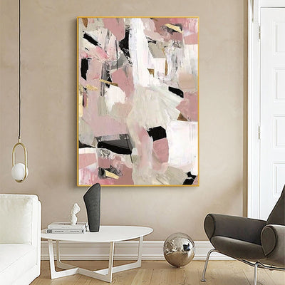 Light Pink Extravagant Black & White Wall Picture - Minimalist Nordic
