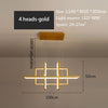 Minimalist Luxury Design Black Gold White LED Dimmable Rectangle Chandelier for Bedroom Living Dining Room Loft Home Nordic Deco - Minimalist Nordic