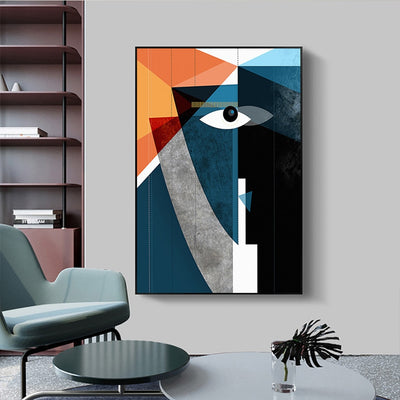 Modern Nordic Abstract Geometric Figure Face Wall Art Pictures Canvas Painting Posters Prints for Living Room Home Decoration - Minimalist Nordic