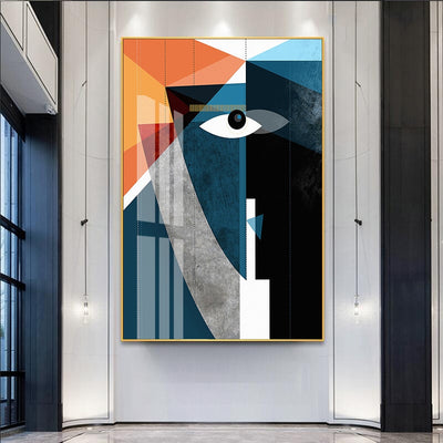 Modern Nordic Abstract Geometric Figure Face Wall Art Pictures Canvas Painting Posters Prints for Living Room Home Decoration - Minimalist Nordic