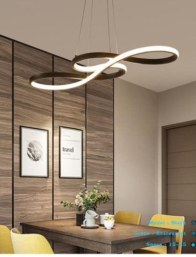 LED Pendent Hanging Lamp Curved Light For Home Decor - Minimalist Nordic