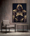 African Art Black Gold Nude Canvas - Minimalist Nordic