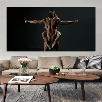 Sexy Body Nude Dancer Canvas Black Art - Minimalist Nordic
