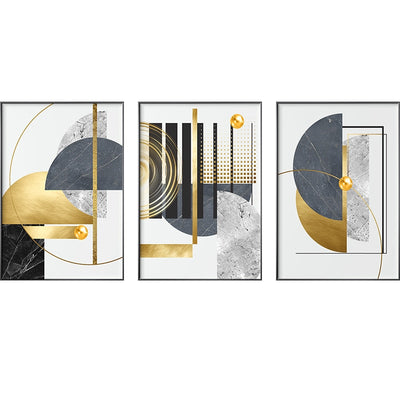 Geometric Gold Foil Canvas Print Poster - Minimalist Nordic