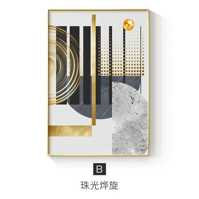 Geometric Gold Foil Canvas Print Poster - Minimalist Nordic