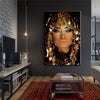 Bling Gold Makeup Woman Canvas - Minimalist Nordic