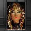 Bling Gold Makeup Woman Canvas - Minimalist Nordic