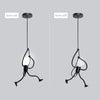 Black Ceiling Hanging Iron Cartoon Pendant Light - Minimalist Nordic