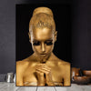 Black Gold Nude African Art - Minimalist Nordic