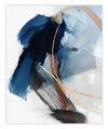 Hazy Blue Brush Effect Matt Gold Canvas Painting - Minimalist Nordic