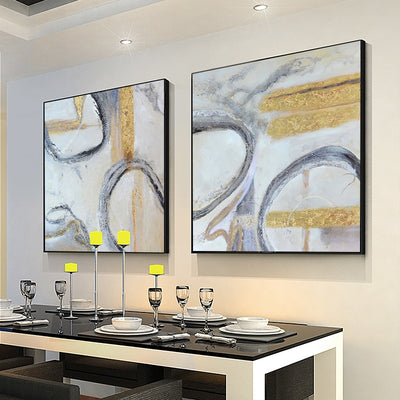 Nordic Style hand-painted Abstract Oil Painting - Minimalist Nordic