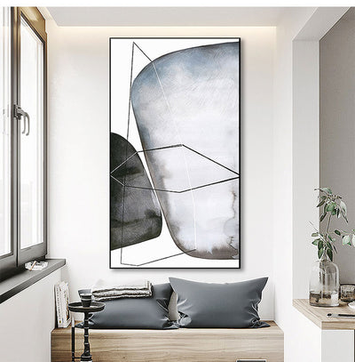 Triple Sea Living Room Sofa Backdrop Oil Painting - Minimalist Nordic