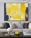 Yellow Abstract Wall Art White Abstract Painting Blue Abstract Art Large Wall Art Canvas Painting Canvas Painting Living Room - Minimalist Nordic