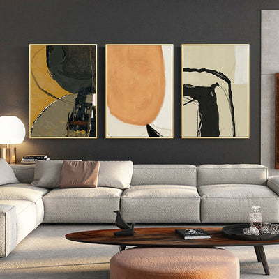 Hand-painted Triple Light Luxury Wall Art - Minimalist Nordic