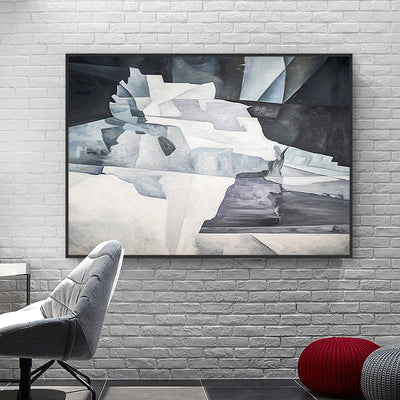 Black And White Hand-painted Wall Art Picture - Minimalist Nordic