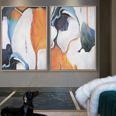 Abstract Modern Minimalist Living Room Mural Paintings - Minimalist Nordic