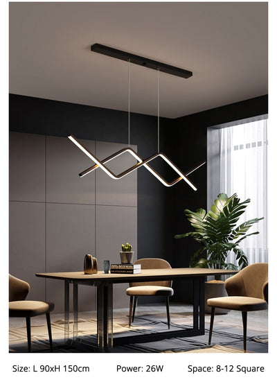 Luxury chandelier modern restaurant chandelier golden black bar table lamp Nordic creative minimalist led designer chandelier - Minimalist Nordic