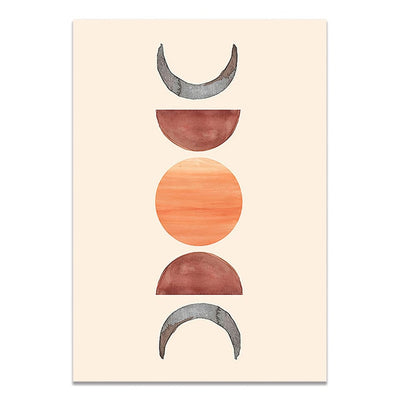 Abstract Sun and Moon Plant Orange Canvas Art Wall Painting Posters and Prints Nordic Wall Pictures for Living Room Home Decor - Minimalist Nordic
