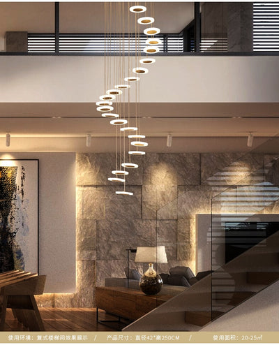 Modern LED chandelier living room pendant lamp bedroom fixtures stairs suspended lights restaurant hanging lighting luminaire - Minimalist Nordic