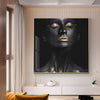 Black Gold African Nude Woman Oil Painting on Canvas - Minimalist Nordic