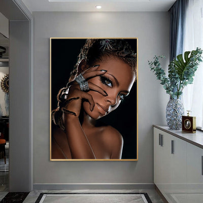 PA1147 Modern African Nude Woman Indian Portrait Canvas Painting Posters and Prints Scandinavian Wall Art Picture for Living Room Decor - Minimalist Nordic