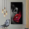 Modern art oil painting woman sexy red lips spit red smoke on canvas poster and print wall decoration painting - Minimalist Nordic