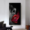 Modern art oil painting woman sexy red lips spit red smoke on canvas poster and print wall decoration painting - Minimalist Nordic