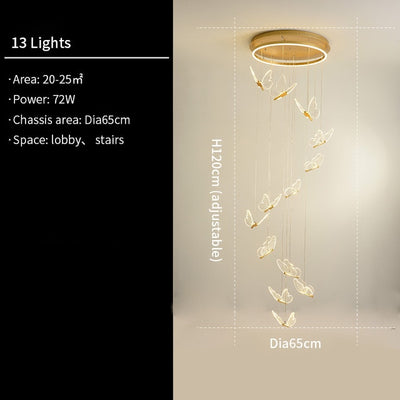 Modern Butterfly Staircase Chandelier Lighting - Minimalist Nordic