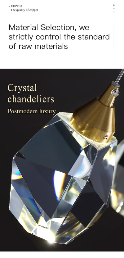 Pendant Lights Led Full Brass Crystal Nordic Lamp - Minimalist Nordic