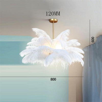 Ostrich Feather Pendant Lamp - Minimalist Nordic