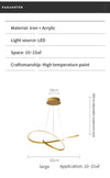 LED Chandelier Lighting Fixture Circle Ring Black/Gold Pendant Lamp  LED Light for Dining room Bedroom Modern Ceiling Chandelier - Minimalist Nordic