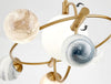 Nordic Globe Glass Led Chandelier Golden Ring for Kitchen Bedroom Bedside Pendant Lamps Home Design Decoration Interior Lighting - Minimalist Nordic
