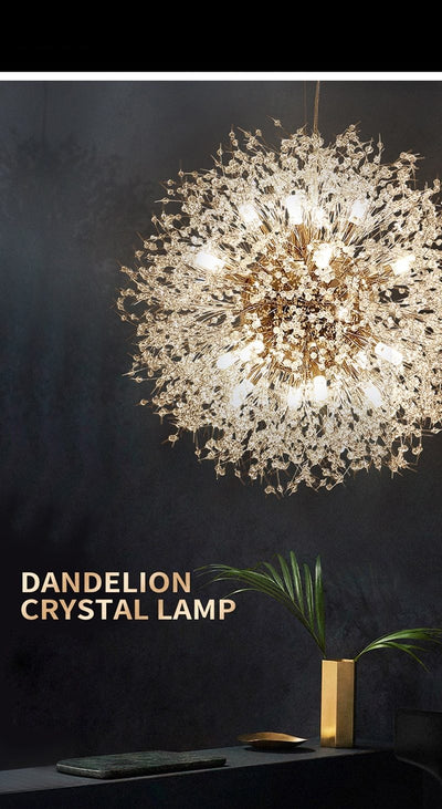 Crystal Dandelion Chandelier Light - Minimalist Nordic