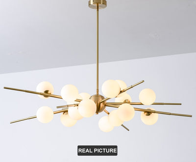 Glass Ball LED Chandelier Modern Luxury Living Dining Room Hanging Lights Indoor Ceiling Mounted Luminaire Pendant Lamp - Minimalist Nordic