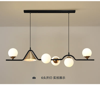 Nordic Style Black Chandelier For Living Room Dining Room Kitchen Glass Bulb Led Ceiling Pendant Light Indoor Decoration Lamps - Minimalist Nordic